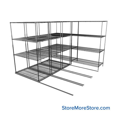 Sliding Wire Shelving 102''W x 78''D x 95''H - LAT-2448-21-Q-ZN SMS-08-01-V94-LAT-2448-21-Q-ZN