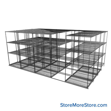 Sliding Wire Shelving 193''W x 78''D x 95''H - LAT-2436-54-Q-ZN SMS-08-01-V94-LAT-2436-54-Q-ZN