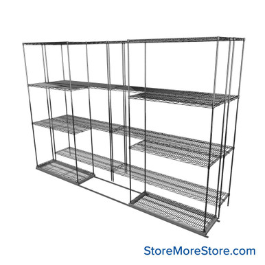 Sliding Wire Shelving 116''W x 30''D x 78''H - LAT-1436-32-ZN SMS-08-01-V94-LAT-1436-32-ZN