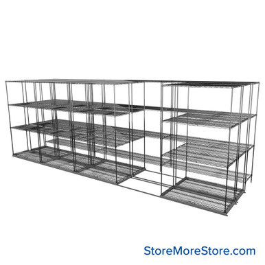 Sliding Wire Shelving 223''W x 58''D x 78''H - LAT-1842-54-T SMS-08-01-V94-LAT-1842-54-T