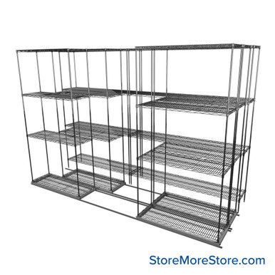 Sliding Wire Shelving 116''W x 46''D x 78''H - LAT-1436-32-T SMS-08-01-V94-LAT-1436-32-T