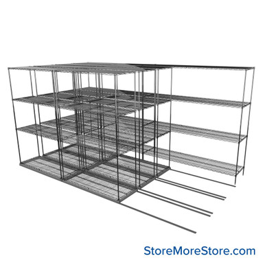 Sliding Wire Shelving 152''W x 78''D x 78''H - LAT-1848-32-Q SMS-08-01-V94-LAT-1848-32-Q