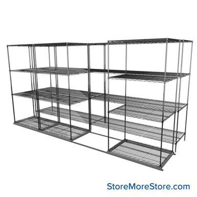 Sliding Wire Shelving 146''W x 50''D x 78''H - LAT-2436-43 SMS-08-01-V94-LAT-2436-43
