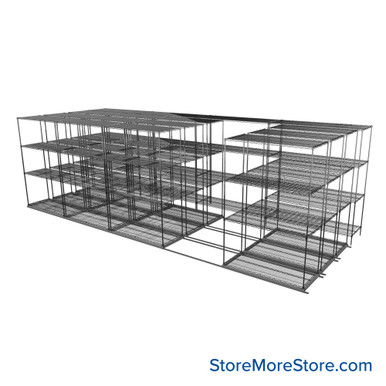 Sliding Wire Shelving 253''W x 78''D x 90''H - LAT-2148-54-Q-ZN SMS-08-01-V94-LAT-2148-54-Q-ZN