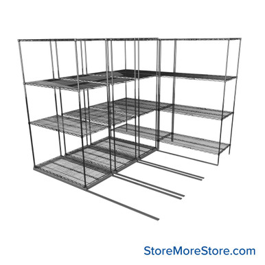 Sliding Wire Shelving 90''W x 90''D x 78''H - LAT-2142-21-Q-ZN SMS-08-01-V94-LAT-2142-21-Q-ZN