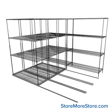 Sliding Wire Shelving 102''W x 78''D x 78''H - LAT-1848-21-Q-ZN SMS-08-01-V94-LAT-1848-21-Q-ZN