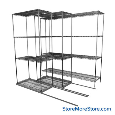 Sliding Wire Shelving 78''W x 58''D x 78''H - LAT-1836-21-T-ZN SMS-08-01-V94-LAT-1836-21-T-ZN