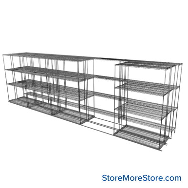 Sliding Wire Shelving 253''W x 46''D x 78''H - LAT-1448-54-T SMS-08-01-V94-LAT-1448-54-T