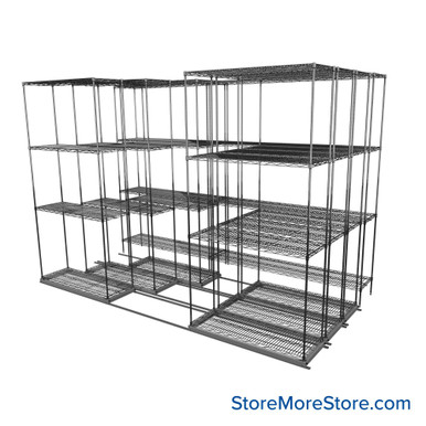 Sliding Wire Shelving 116''W x 62''D x 78''H - LAT-1436-32-Q SMS-08-01-V94-LAT-1436-32-Q