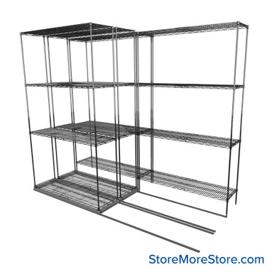 Sliding Wire Shelving 90''W x 46''D x 78''H - LAT-1442-21-T-ZN SMS-08-01-V94-LAT-1442-21-T-ZN