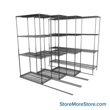 Sliding Wire Shelving 78''W x 78''D x 78''H - LAT-1836-21-Q-ZN SMS-08-01-V94-LAT-1836-21-Q-ZN