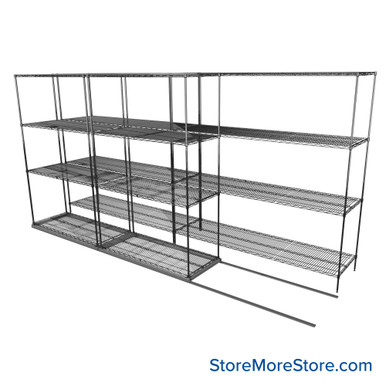 Sliding Wire Shelving 152''W x 44''D x 78''H - LAT-2148-32-ZN SMS-08-01-V94-LAT-2148-32-ZN