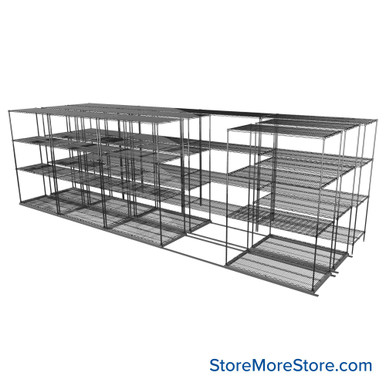 Sliding Wire Shelving 253''W x 76''D x 78''H - LAT-2448-54-T SMS-08-01-V94-LAT-2448-54-T