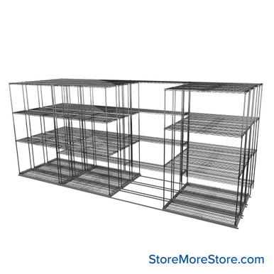 Sliding Wire Shelving 179''W x 62''D x 78''H - LAT-1442-43-Q-ZN SMS-08-01-V94-LAT-1442-43-Q-ZN