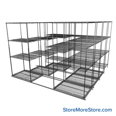 Sliding Wire Shelving 116''W x 78''D x 95''H - LAT-2436-32-Q SMS-08-01-V94-LAT-2436-32-Q