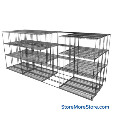 Sliding Wire Shelving 203''W x 62''D x 78''H - LAT-1448-43-Q-ZN SMS-08-01-V94-LAT-1448-43-Q-ZN