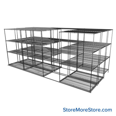 Sliding Wire Shelving 203''W x 76''D x 78''H - LAT-2448-43-T-ZN SMS-08-01-V94-LAT-2448-43-T-ZN