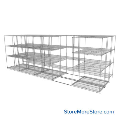 Sliding Wire Shelving 223''W x 67''D x 78''H - LAT-2142-54-T SMS-08-01-V94-LAT-2142-54-T