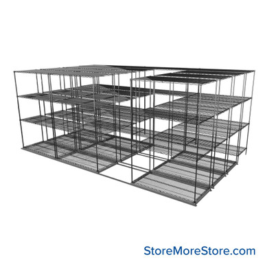 Sliding Wire Shelving 203''W x 78''D x 95''H - LAT-2448-43-Q SMS-08-01-V94-LAT-2448-43-Q