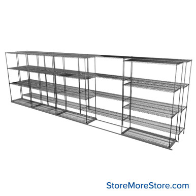 Sliding Wire Shelving 253''W x 38''D x 78''H - LAT-1848-54 SMS-08-01-V94-LAT-1848-54