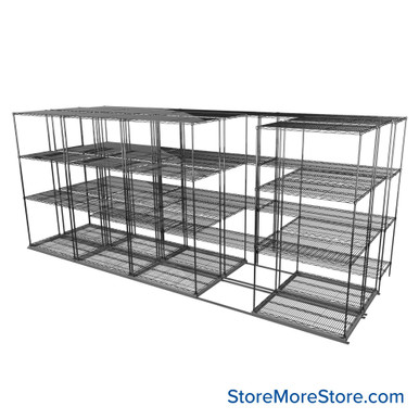 Sliding Wire Shelving 193''W x 67''D x 78''H - LAT-2136-54-T-ZN SMS-08-01-V94-LAT-2136-54-T-ZN