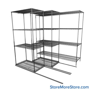 Sliding Wire Shelving 78''W x 67''D x 78''H - LAT-2136-21-T-ZN SMS-08-01-V94-LAT-2136-21-T-ZN