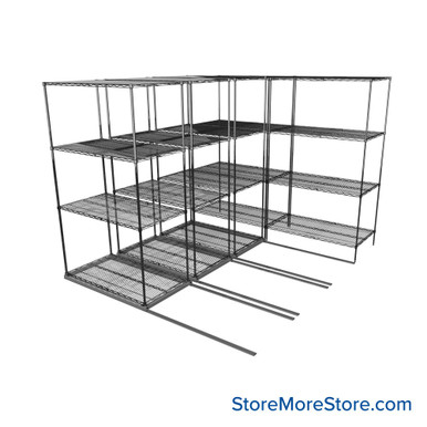 Sliding Wire Shelving 102''W x 78''D x 90''H - LAT-2442-21-Q-ZN SMS-08-01-V94-LAT-2442-21-Q-ZN