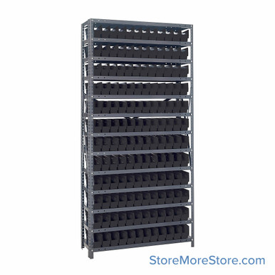 Bin Storage Shelves 36''W x 12''D x 75''H - 1275-100BK SMS-08-V45-1275-100BK