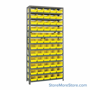 Bin Storage Shelves 36''W x 18''D x 75''H - 1875-104YL SMS-08-V45-1875-104YL