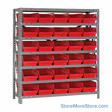 Bin Storage Shelves 36''W x 12''D x 39''H - 1239-102RD SMS-08-V45-1239-102RD