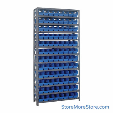 Bin Storage Shelves 36''W x 12''D x 75''H - 1275-101BL SMS-08-V45-1275-101BL