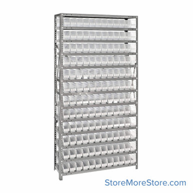 Bin Storage Shelves 36''W x 12''D x 75''H - 1275-100CL SMS-08-V45-1275-100CL
