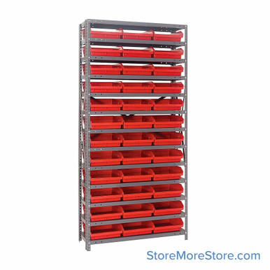 Bin Storage Shelves 36''W x 18''D x 75''H - 1875-110RD SMS-08-V45-1875-110RD