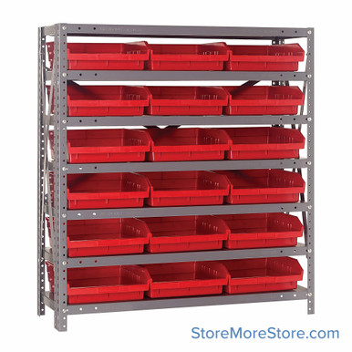 Bin Storage Shelves 36''W x 12''D x 39''H - 1239-109RD SMS-08-V45-1239-109RD