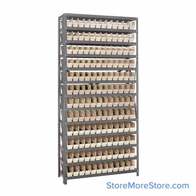 Bin Storage Shelves 36''W x 12''D x 75''H - 1275-100IV SMS-08-V45-1275-100IV