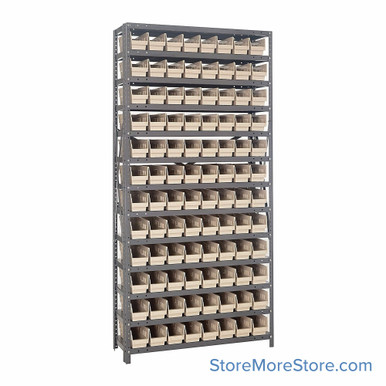 Bin Storage Shelves 36''W x 12''D x 75''H - 1275-101IV SMS-08-V45-1275-101IV