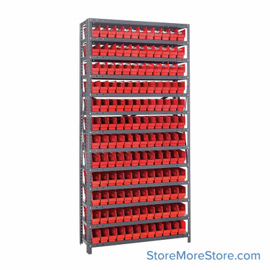 Bin Storage Shelves 36''W x 12''D x 75''H - 1275-100RD SMS-08-V45-1275-100RD