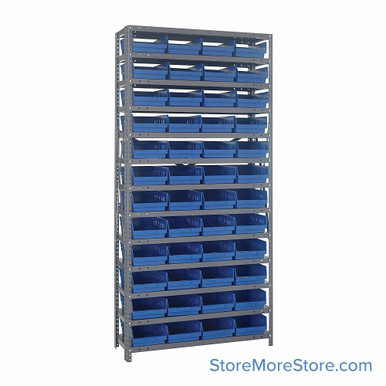 Bin Storage Shelves 36''W x 12''D x 75''H - 1275-107BL SMS-08-V45-1275-107BL