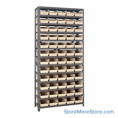 Bin Storage Shelves 36''W x 12''D x 75''H - 1275-102IV SMS-08-V45-1275-102IV