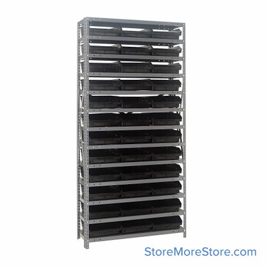 Bin Storage Shelves 36''W x 12''D x 75''H - 1275-109BK SMS-08-V45-1275-109BK