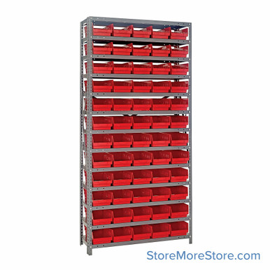 Bin Storage Shelves 36''W x 12''D x 75''H - 1275-102RD SMS-08-V45-1275-102RD
