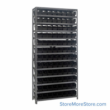 Bin Storage Shelves 36''W x 18''D x 75''H - 1875-103BK SMS-08-V45-1875-103BK
