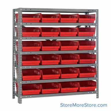 Bin Storage Shelves 36''W x 18''D x 39''H - 1839-108RD SMS-08-V45-1839-108RD