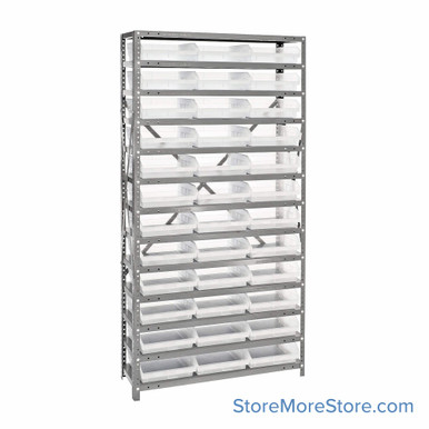 Bin Storage Shelves 36''W x 12''D x 75''H - 1275-109CL SMS-08-V45-1275-109CL