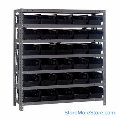 Bin Storage Shelves 36''W x 12''D x 39''H - 1239-102BK SMS-08-V45-1239-102BK