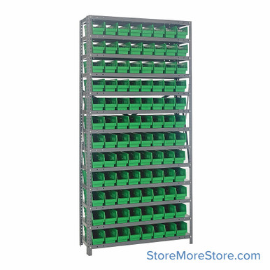 Bin Storage Shelves 36''W x 18''D x 75''H - 1875-103GN SMS-08-V45-1875-103GN