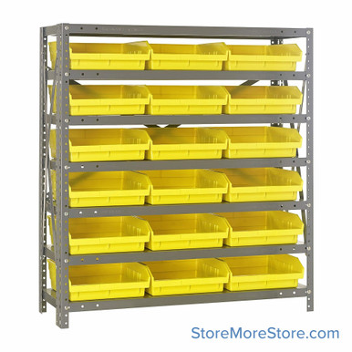 Bin Storage Shelves 36''W x 18''D x 39''H - 1839-110YL SMS-08-V45-1839-110YL