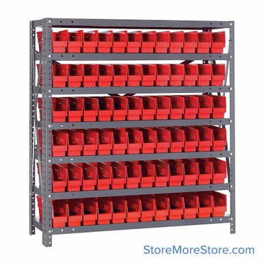 Bin Storage Shelves 36''W x 12''D x 39''H - 1239-100RD SMS-08-V45-1239-100RD