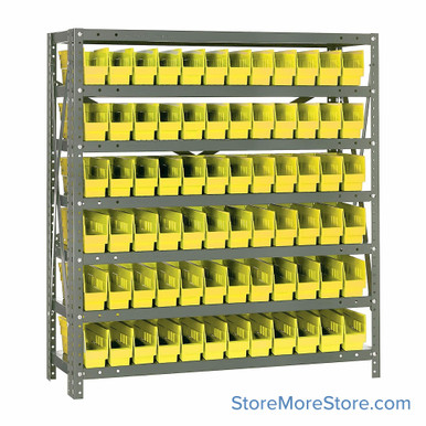 Bin Storage Shelves 36''W x 12''D x 39''H - 1239-100YL SMS-08-V45-1239-100YL