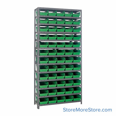 Bin Storage Shelves 36''W x 18''D x 75''H - 1875-104GN SMS-08-V45-1875-104GN